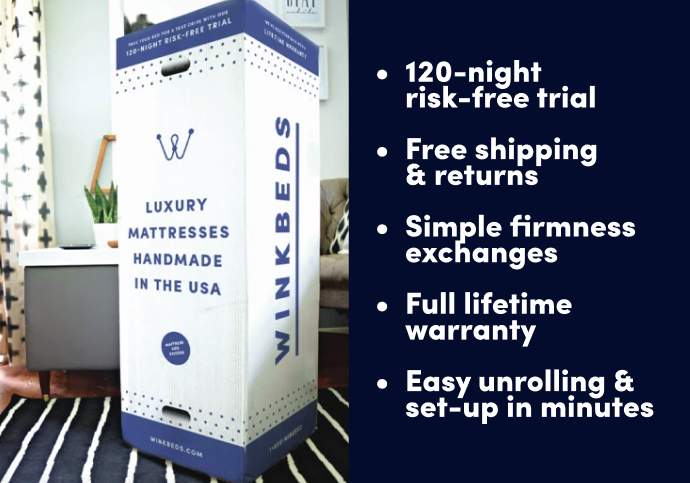 WinkBeds Luxury Hybrid Mattress | 120 Lifetime Warranty Trial Night 